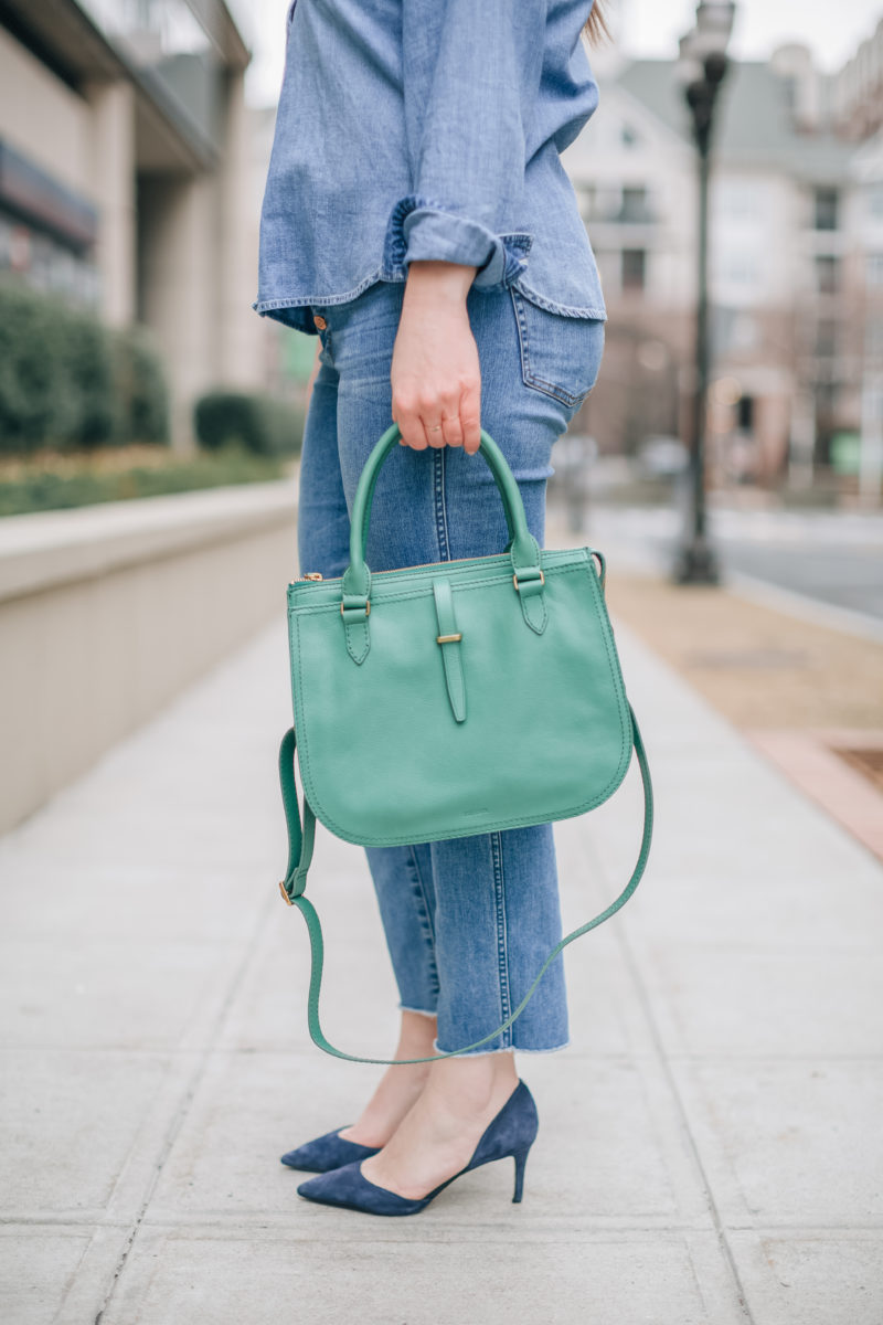 Emily Lucille Green Bag - Fossil Ryder Satchel