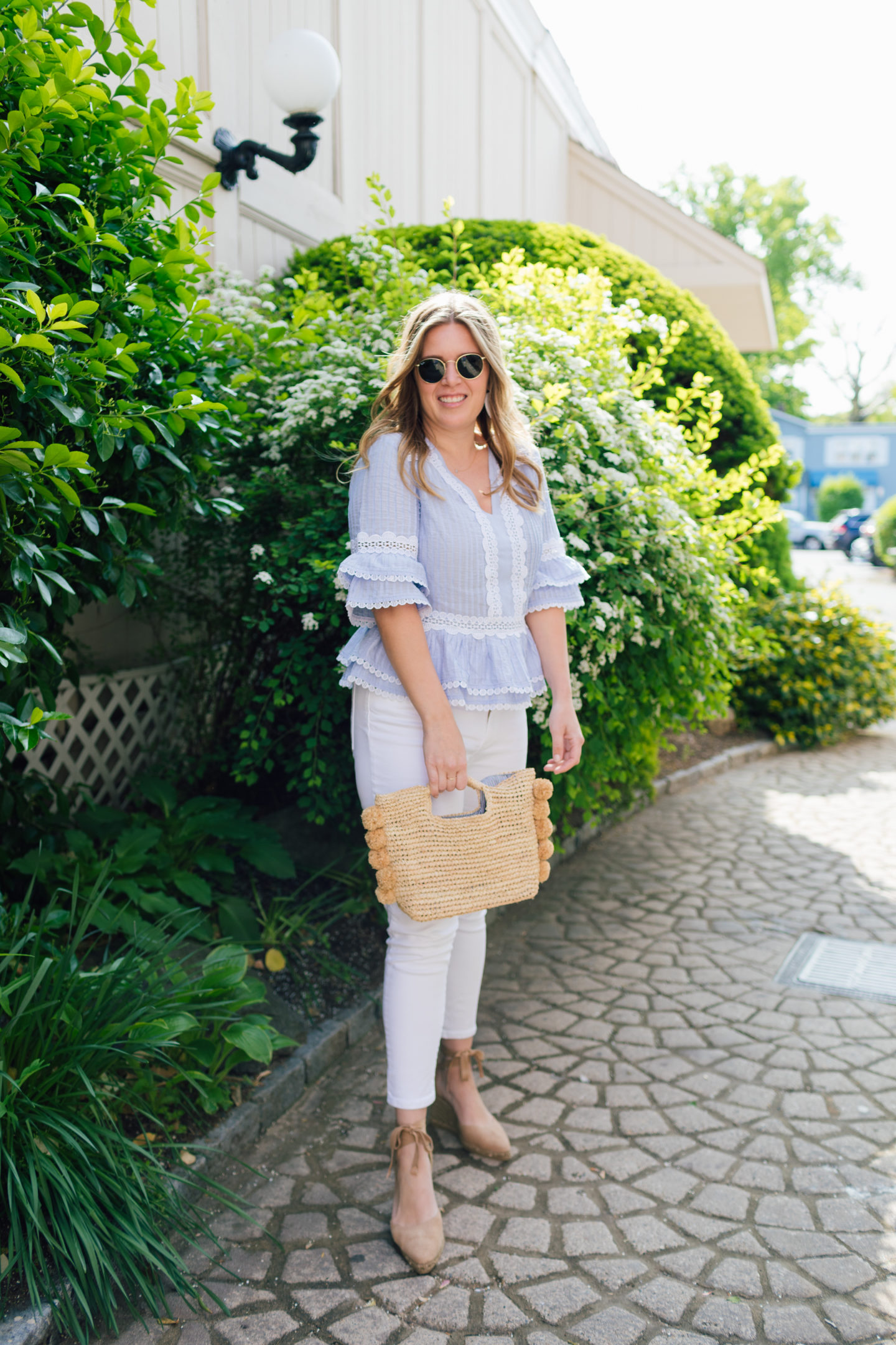 Emily Lucille Perfect Summer Top Post about the J.Crew Lace-Trimmed Short-Short Sleeve Top